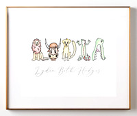 Custom Name Watercolor Print - 8x10